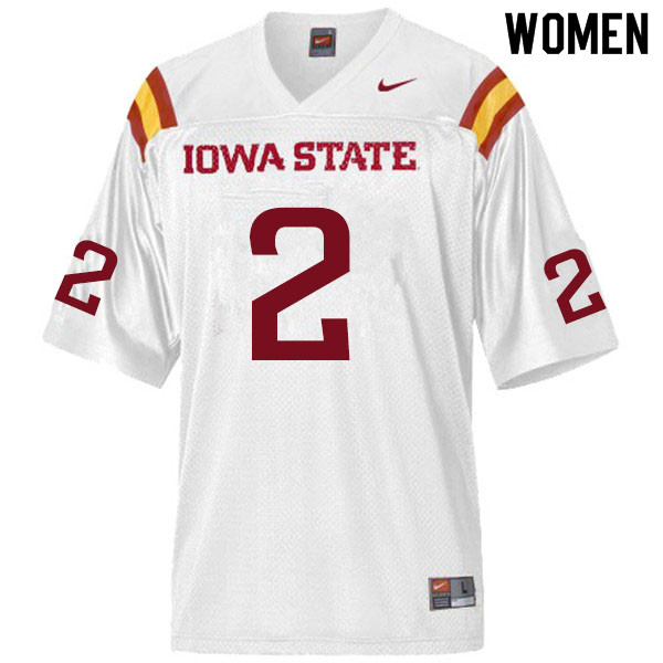 Iowa State Cyclones Women's #2 Sean Shaw Jr. Nike NCAA Authentic White College Stitched Football Jersey QH42D01DI